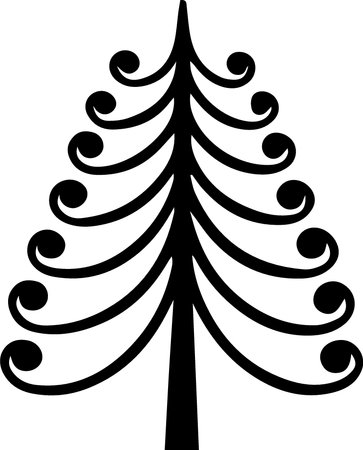 Pine tree isolated on white background. Vector illustration. Eps 10.のイラスト素材