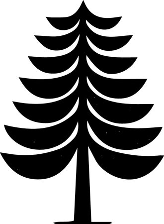 Silhouette of a coniferous tree. Vector illustration.のイラスト素材