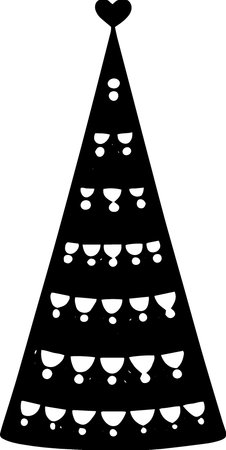 Party hat design. Vector illustration ready for vinyl cutting or t-shirt printing.のイラスト素材