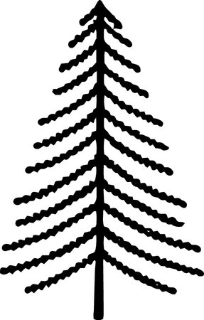 Fir tree silhouette isolated on the white background. Vector illustration.のイラスト素材