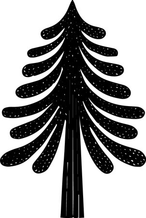 Pine tree isolated on the white background. Vector illustration for your designのイラスト素材