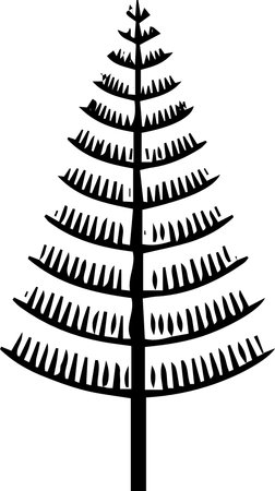 Fir tree silhouette isolated on white background. Vector illustration for your designのイラスト素材