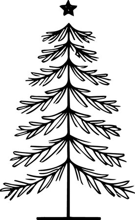 Christmas tree on a white background. Vector illustration for your design.のイラスト素材