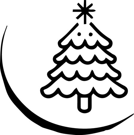 Christmas tree icon isolated on white background. Vector illustration. Eps 10.のイラスト素材