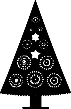 Christmas tree isolated on a white background. Vector illustration. Eps 10.のイラスト素材