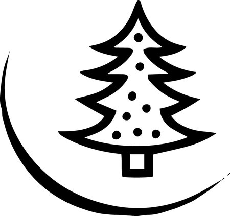Christmas tree icon isolated on white background. Vector illustration. Eps 10.のイラスト素材