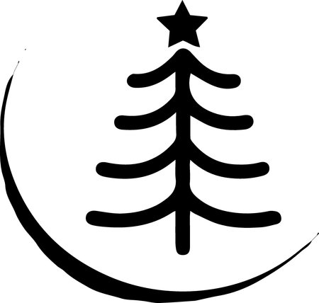 Christmas tree on a white background. Vector illustration. EPS 10.のイラスト素材