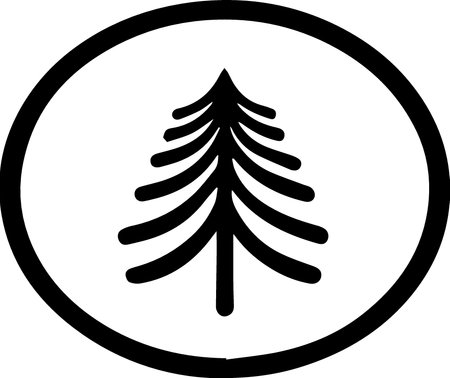 Vector Christmas Tree Icon isolated on white background. New Year symbol.のイラスト素材