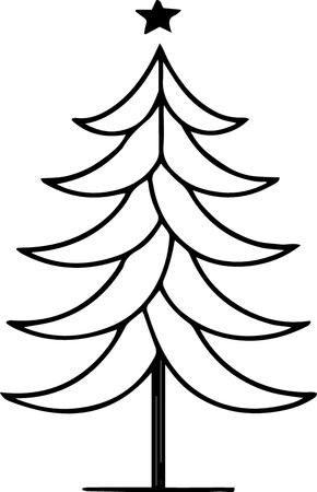 Illustration of a christmas tree isolated on a white background.のイラスト素材