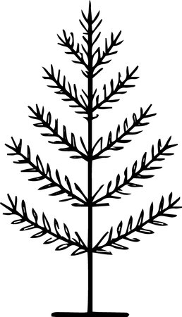 Pine tree isolated on white background. Vector illustration for your designのイラスト素材