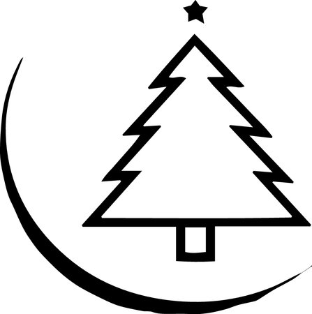 Christmas tree icon isolated on white background. Vector illustration. Eps 10のイラスト素材