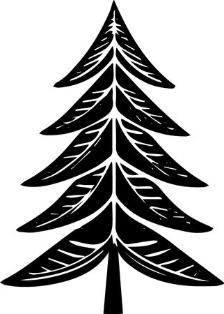 Silhouette of a Christmas tree. Vector illustration ready for vinyl cutting.のイラスト素材