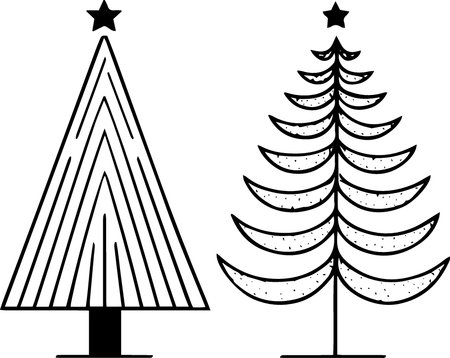 christmas tree with star isolated on white background vector illustration graphic designのイラスト素材