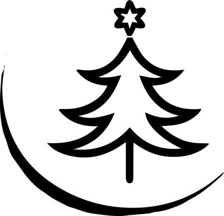 Christmas tree icon isolated on white background. Vector illustration. Eps 10.のイラスト素材
