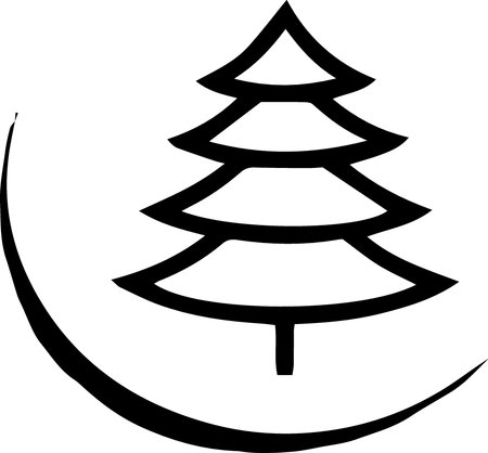 Christmas tree on a white background. Vector illustration for your design.のイラスト素材
