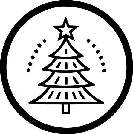 Vector Christmas Tree Icon Illustration sign designのイラスト素材