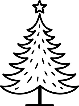 Christmas tree icon isolated on white background. Vector illustration. Eps 10.のイラスト素材