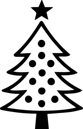 Christmas tree icon isolated on white background. Happy New Year. Vector Illustrationのイラスト素材