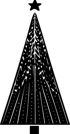 Christmas tree silhouette. Vector illustration isolated on a white background. EPS 10のイラスト素材