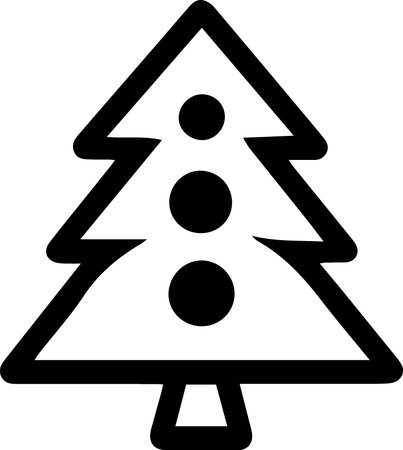 Christmas tree icon isolated on white background. Vector illustration. Eps 10.のイラスト素材