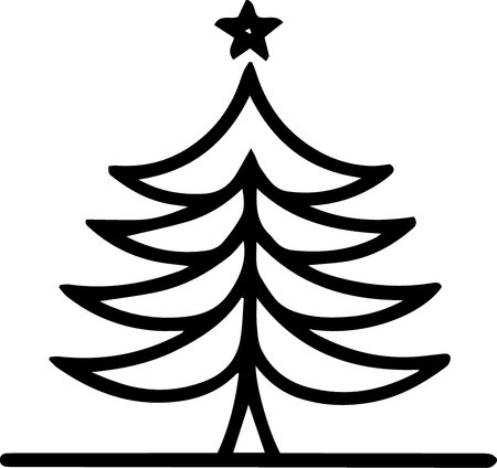 Christmas tree icon isolated on white background. Vector illustration. Eps 10.のイラスト素材