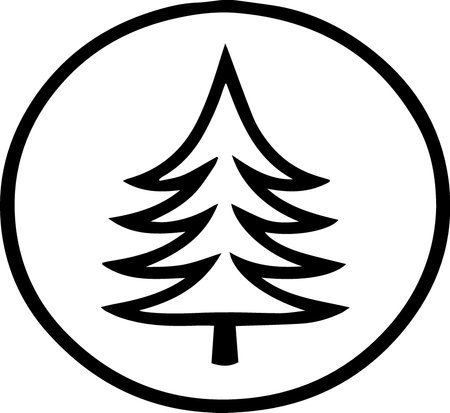 Pine tree icon isolated on white background. Vector Illustration.のイラスト素材