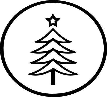 christmas tree vector icon isolated on white background. merry christmasのイラスト素材