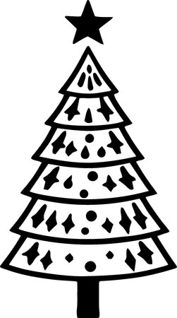 Christmas tree isolated on white background. Vector illustration. Eps 10.のイラスト素材
