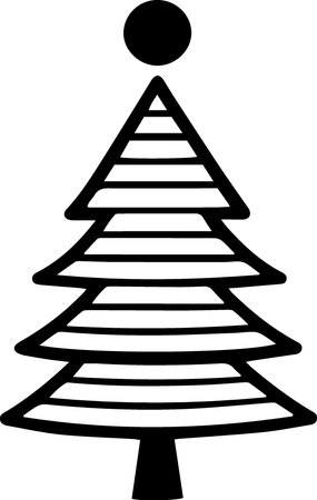 Christmas tree icon isolated on white background. Vector illustration. Eps 10.のイラスト素材