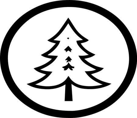 spruce vector icon isolated on white background. christmas tree signのイラスト素材