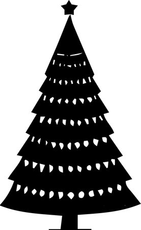 Christmas tree on a white background. Vector illustration for your design.のイラスト素材