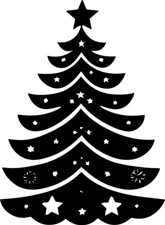 Christmas tree isolated on a white background. Vector illustration for your designのイラスト素材