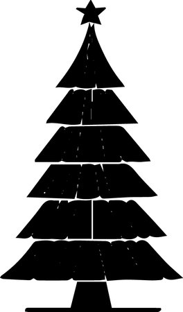 christmas tree on a white background, vector illustration, epsのイラスト素材