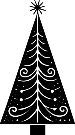 Christmas tree isolated on a white background. Vector illustration for your designのイラスト素材