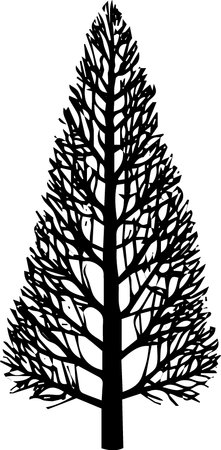 Tree Silhouette.Vector Illustration ready for vinyl cutting.のイラスト素材
