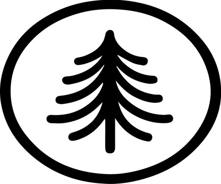 Vector icon of Christmas tree. Isolated on a white background.のイラスト素材