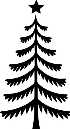 Christmas tree isolated on a white background. Vector illustration for your designのイラスト素材
