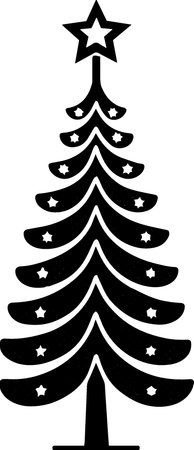 Christmas tree icon isolated on white background. Vector illustration. Eps 10.のイラスト素材