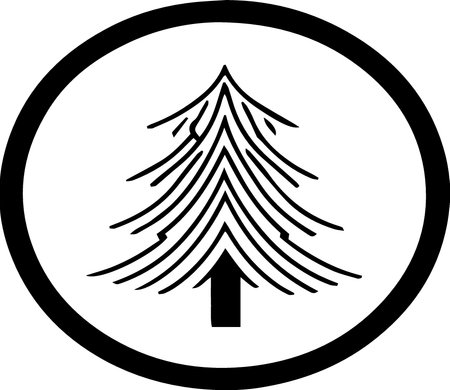 fir tree vector icon isolated on white background. christmas treeのイラスト素材