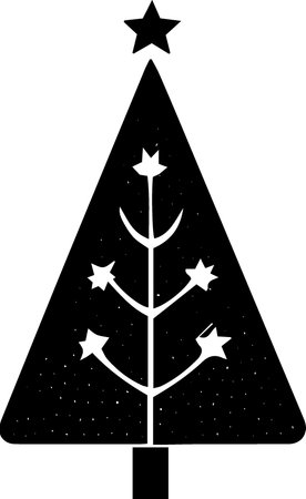 Illustration of a christmas tree isolated on a white background.のイラスト素材