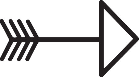 Black line Arrow icon isolated on white background. Direction sign. Vector Illustration