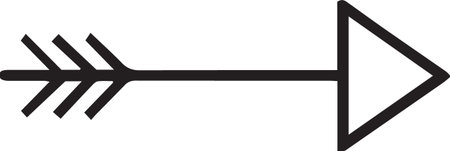 Black line Arrow icon isolated on white background. Direction sign. Vector Illustrationのイラスト素材