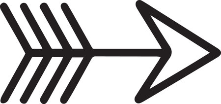 Black line Arrow icon isolated on white background. Direction sign. Vector Illustrationのイラスト素材