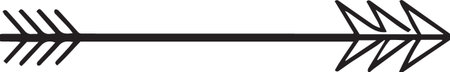 Illustration of a black and white arrow isolated on a white backgroundのイラスト素材