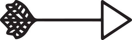 Black line Arrow icon isolated on white background. Direction sign. Vector Illustration
