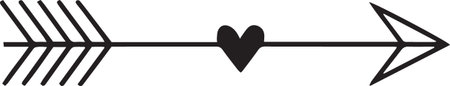 Arrow with heart icon isolated on white background. Vector illustration.