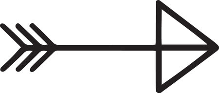 Black line Arrow icon isolated on white background. Direction symbol. Navigation pointer. Vector...