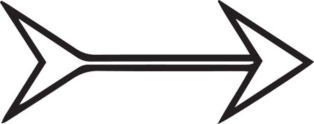 Vector Emblem Modern Arrow Silhouette and outline Icon