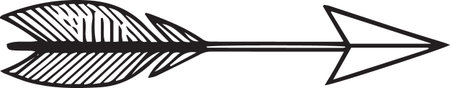 Black and white arrow on a white background. Vector illustration, EPS10