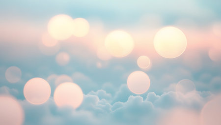 Beautiful bokeh background with soft pastel color and warm lightの素材